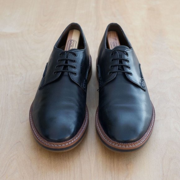 Clarks Navy Blue Grimsby Way Oxford TOR England Cork insoles Size 9M